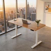 Bureau debout ergonomique réglable électrique à double moteur de luxe et moderne – Bureau électrique robuste à hauteur réglable pour le bureau, la maison et la zone de jeu