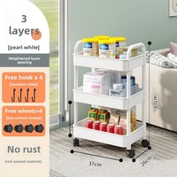 Petit chariot à collation mobile multicouche pour la maison Support de rangement en tissu métallique et en fer pour la cuisine, la salle de bain et le salon