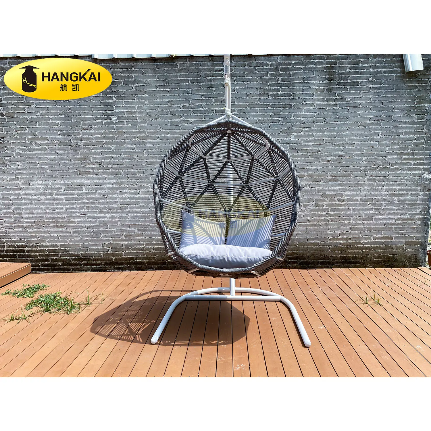 Cadeira de alumínio contemporânea, base em ferro para móveis, balanço e jardim ao ar livre