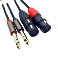 2 XLR hembra a 1/4 pulgadas TS Cable 2 XLR hembra a 2X1/4 pulgadas (6,35mm) TS Mono Y Splitter Audio Patch Cable de micrófono