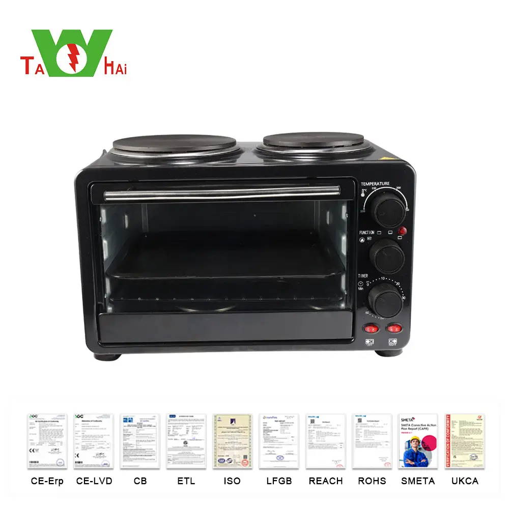 Hot selling multifunction countertop mini electric oven 2 burner electric stove with oven