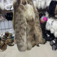 Porte-clés queue de renard véritable de 25cm porte-clés queue de fourrure de renard couleur naturelle bon marché pour décoration queues de renard véritable