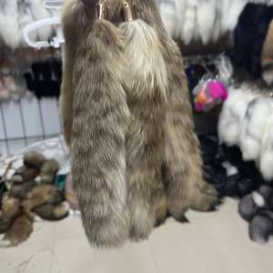 Porte-clés queue de renard véritable de 25cm porte-clés queue de fourrure de renard couleur naturelle bon marché pour décoration queues de renard véritable - Product Image 4