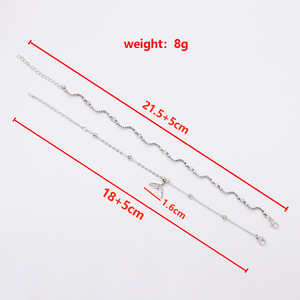 ชุดเครื่องประดับข้อเท้าหางนางเงือกสไตล์โบฮีเมียน ชุบเงิน โลหะผสม สำหรับผู้หญิง เครื่องประดับชายหาด แฟชั่นข้อเท้า - Product Image 4