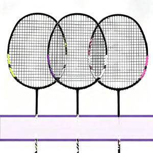 Raqueta de Bádminton de fibra de carbono suave con logotipo personalizado más vendido <span class=keywords><strong>Material</strong></span> de eje de origen duradero técnicas tejidas - Product Image 5