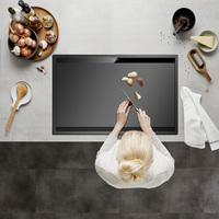 Asras SUS304 Évier de cuisine multifonctionnel à cuvette unique caché sous le comptoir avec robinet 8250NX