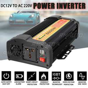 Inversor de Corriente de 6000W, 12V a 220V CA, Pantalla LCD Digital, Máximo 12000 Vatios, Onda Sinusoidal Modificada, Convertidor para Carga de Automóvil, Transformador USB - Product Image 2