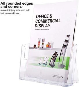Di plastica acrilica supporto della letteratura trasparente flyer titolare supporto di carta, la rivista, brochure display del supporto o appeso a parete bracke - Product Image 2