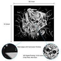 Mains Esthétiques Yeux de Mort Tapisseries Horreur Gothique Tapisserie Noir et Blanc pour Chambre à coucher
