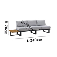 Ensemble de canapés d'angle modernes d'extérieur en alliage d'aluminium imperméable pour jardin, patio, salle à manger, salon et villa
