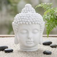 Statue de Bouddha blanche en polyrésine naturelle, écologique, Feng Shui, décoration bouddhiste pour la maison
