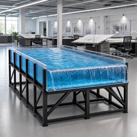 Piscine à débordement sur toit sur mesure en forme personnalisée, haute transparence, acrylique épais, résistant à la chaleur/au feu, support en acier robuste, découpe sur mesure