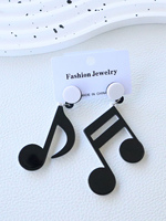 Boucles d'oreilles pendantes en acrylique surdimensionnées pour femmes, motif note de musique - Bijoux de mode élégants et luxueux pour fêtes et festivals de musique