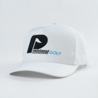 Casquette pour hommes et femmes Casquette de golf avec logo brodé personnalisé à 5 panneaux à séchage rapide et trou découpé au laser imperméable