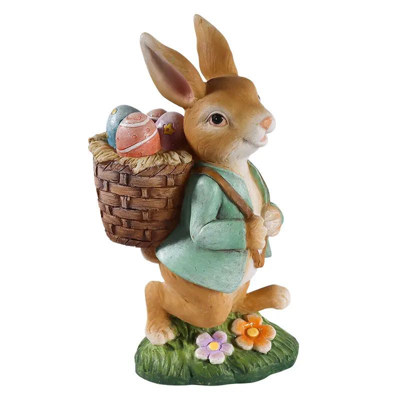 Ornamenti creativi del coniglio dei mestieri della resina delle decorazioni animali del giardino all'aperto moderno di vendite dirette della fabbrica
