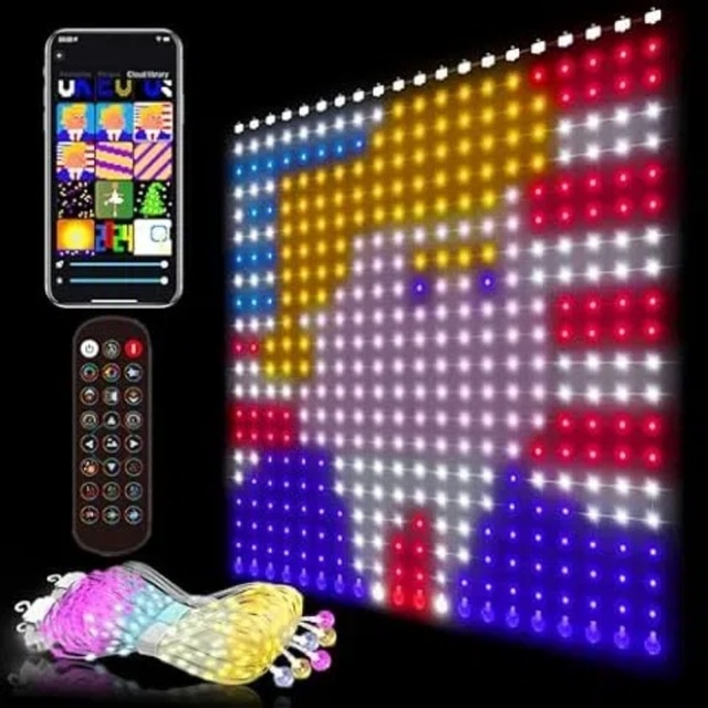 Smart RGBIC LED Light String IP44/65 Mobile App Controlled DIY Editing Curtain Light for Christmas Decorations Fantasy Lighting