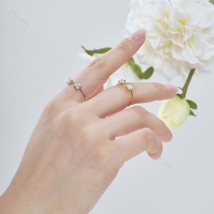 Dylam Fashion Women Fine Jewelry S925 <b>Silver</b> 18K Gold Plated Diamond Chain Heart Minimalist <b>Adjustable</b> 5A CZ Cubic Zirconia <b>Ring</b> - Product Image 6