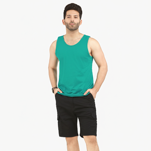 เสื้อกล้ามออกกำลังกายแขนกุดทรงหลวมสำหรับผู้ชายเสื้อกล้ามใส่ออกกำลังกายสีพื้นน้ำหนักเบา - Product Image 1