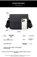 Sac à bandoulière horizontal en PU pour homme, multi-couches, sac messager à fermeture éclair, sangle réglable, pour les trajets quotidiens