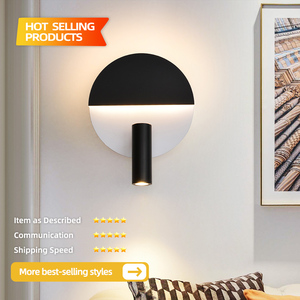 โมเดิร์นมินิมอลลิสต์โคมไฟติดผนังอลูมิเนียมสีดำสีขาว LED 3500K แสงอุ่น E27 AC85-265V สำหรับห้องนอนตกแต่งภายใน - Product Image 4