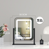 Miroir de maquillage intelligent LED avec cadre en métal, design moderne, verre de table, lumière de remplissage tricolore, taille personnalisable pour la décoration de la maison