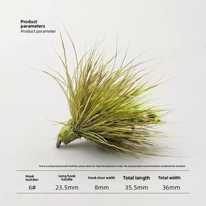 OEM 4 pièces/boîte 34mm 4 #   Mouche sèche en acier au carbone, nouée à la main, avec hameçon à anneau barbelé et poils de cerf, type sauteuse, pour la pêche à la mouche - Product Image 4