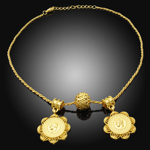 Zhuerrui – ensemble de <span class=keywords><strong>bijoux</strong></span> de maman plaqué or 18 carats, cadeau de fête des mères de haute qualité, dernier Costume italien, <span class=keywords><strong>bijoux</strong></span> de mariée simples HA16051001 - Product Image 4