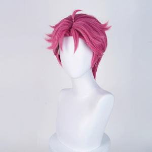 Perruque synthétique résistante à la chaleur pour cosplay, style Saja Boys <span class=keywords><strong>Abby</strong></span>, 35 cm, courte, rose, KPOP, anime, peluca - Product Image 2