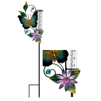 Nouvelle Lampe Solaire Décorative en Fer Forgé pour Jardin, Cour et Extérieur, Motif Abeille et Papillon, à Piquer dans le Sol