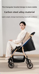 Design 4 360 °   Poussette bébé à roues pivotantes, poussette pliable légère pour nourrisson et tout-petit avec pliage à une touche et siège inclinable - Product Image 6