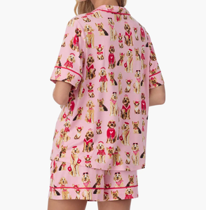 Set Pigiama da Donna Due Pezzi Casual con Stampa Animalier, Completo Corto Traspirante e Morbido, <span class=keywords><strong>Abbigliamento</strong></span> da Notte per San Valentino - Product Image 3