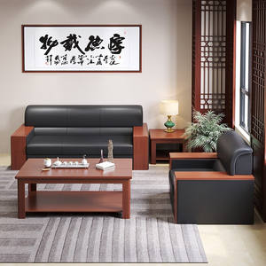 Conjunto de Sofás de Oficina en Cuero PU con Esponja de Densidad Media, Duradero, para Reuniones de Negocios y Recepción - Product Image 5