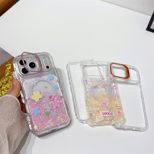 <span class=keywords><strong>Coque</strong></span> de téléphone magnétique 3-en-1 <span class=keywords><strong>transparente</strong></span> à dégradé, avec support d'objectif en colle époxy UV et peinture UV pour iPhone 18 17 Air 16 15 Pro Max - Product Image 6