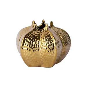 黄金供应商绘画瓷器花鸟图案陶瓷姜罐容器带金盖