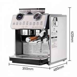 Machine à café commerciale compacte avec broyeur intégré, double chaudière, machine à expresso, buse vapeur pour café - Product Image 1