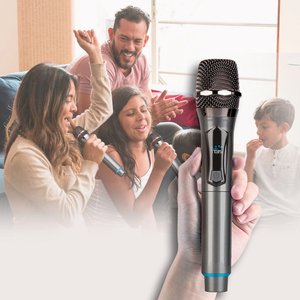 Wireless Dynamic Handheld Metal <b>Microphone</b> Set 2.4G Noise Cancelling Receiver Type-C Cable Colorful Stand Adapters for Singing - Product Image 4