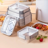 Plateaux jetables personnalisables de haute qualité en papier d'aluminium Récipients rectangulaires écologiques à emporter de qualité alimentaire