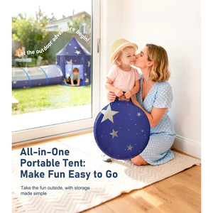 Tente de jeu d'intérieur 3-en-1 pliable et portable pour enfants, avec tunnel et château, pour balles océaniques, maisonnette de jeu pour bébés - Product Image 6
