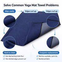 Handuk Yoga Anti Selip, Menyerap Keringat, Cepat Kering, Bahan Mikrofiber dengan Kantong di Sudut untuk Hot Yoga, Pilates, Fitness, dan Latihan Yoga
