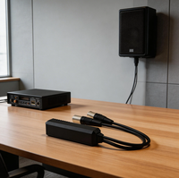 Dante 2Ch Analog Output Dongle 24-bit 96kHz PoE 802.3af XLR MALE-MALE Konverter Audio Profesional Audio Latensi 1-5ms
