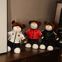 Ours en peluche de moto unisexe de haute qualité Couette lavable Techniques Mascotte personnalisée Cadeau chaud