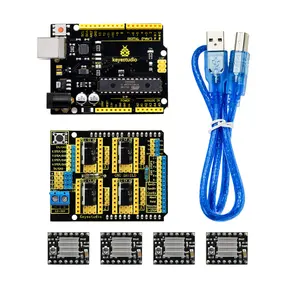 Keyestudio Arduinos CNC Kit,CNC Shield V3.0 + สำหรับ Uno R3 + 4Pcs A4988 Driver/GRBL ใช้ได้กับ