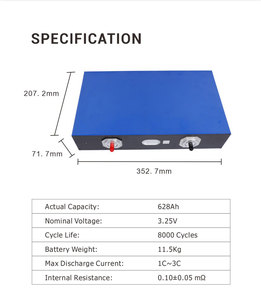 उच्च गुणवत्ता वाले Lf628 <span class=keywords><strong>3</strong></span>.2v 628h जीवन बैटरी सेल ग्रेड सौर ऊर्जा भंडारण प्रणाली आरवी के लिए मूल - Product Image 3