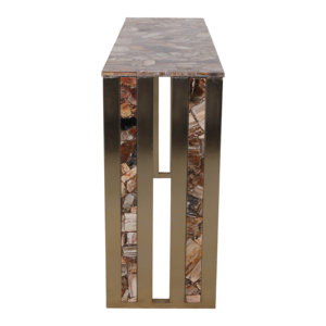 Tavolo Console in Legno Pietrificato, Tavolino d'Appoggio Contemporaneo per Ingresso, Soggiorno e Corridoio - Product Image 3
