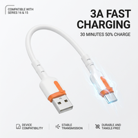 Câble de charge rapide USB vers Type C 60W, câble de données épais et souple tendance pour iPhone 15 16 17 Samsung