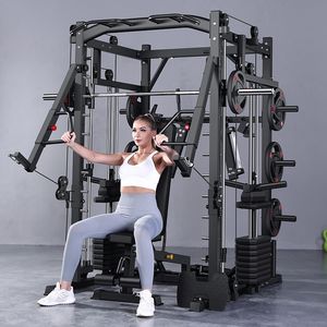 Utilisation commerciale câble croisé puissance Squat Rack Smith Machine équipement d'entraînement de gymnastique multifonctionnel en acier - Product Image 6