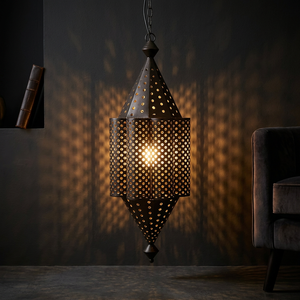 Farol Marroquí de Metal, Portavelas Colgante de Hierro Hecho a Mano, Lámpara Decorativa con Recortes para Hogar, Balcón o Habitación - Product Image 2
