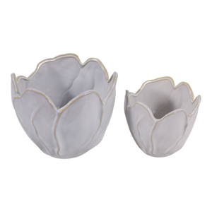Vasi in Ceramica a Forma di Fiore, Moderni Contenitori in Gres per Piante da Interno ed Esterno, Design Scultoreo - Product Image 5