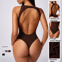 Custom zachte, vierweg stretch, ademende, eendelige yogabody, effen, mouwloos, workout, gym, fitness kleding, yogajumpers voor