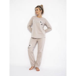 Conjunto de Pijama ZARKA para Mujer, 100% Algodón Suave, Diseño Liso, Manga Larga, Cuello Redondo, Cintura Elástica con Cierre de Botones, Tallas 48-66 - Product Image 1
